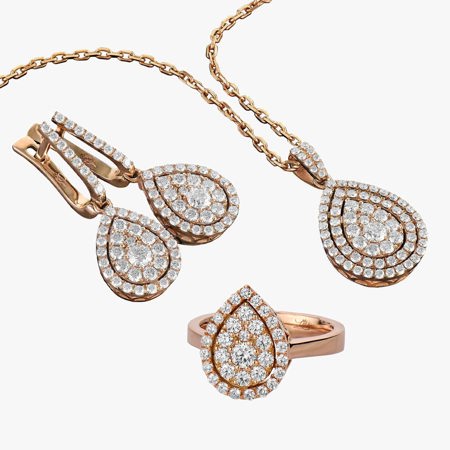 Golden Tear Jewelry Half Set